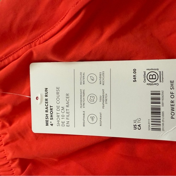 Athleta Women's Bright Red Athletic Shorts - Picture 5 of 7